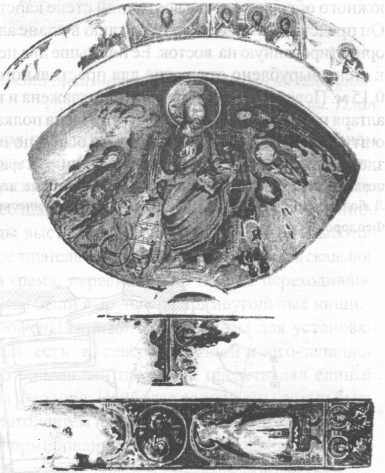 Рис. 51. Мангуп. Церковь Южного монастыря. Фреск. С рис. Вебеля сер. XIX в Рис. 51. Мангуп. Церковь Южного монастыря. Фреск. С рис. Вебеля сер. XIX в