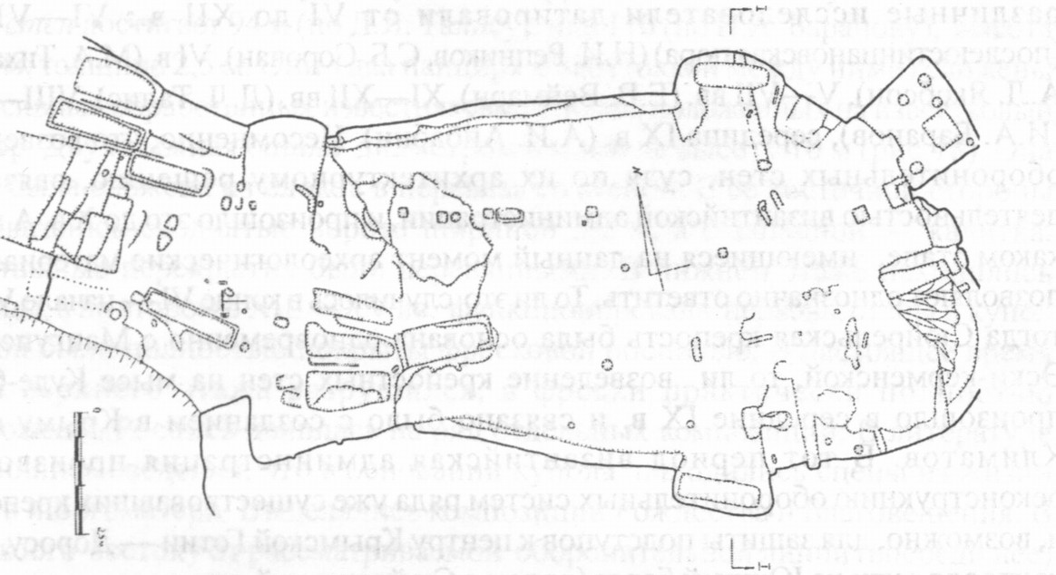 Рис. 57. Чилтер-коба. Церковь. План Рис. 57. Чилтер-коба. Церковь. План