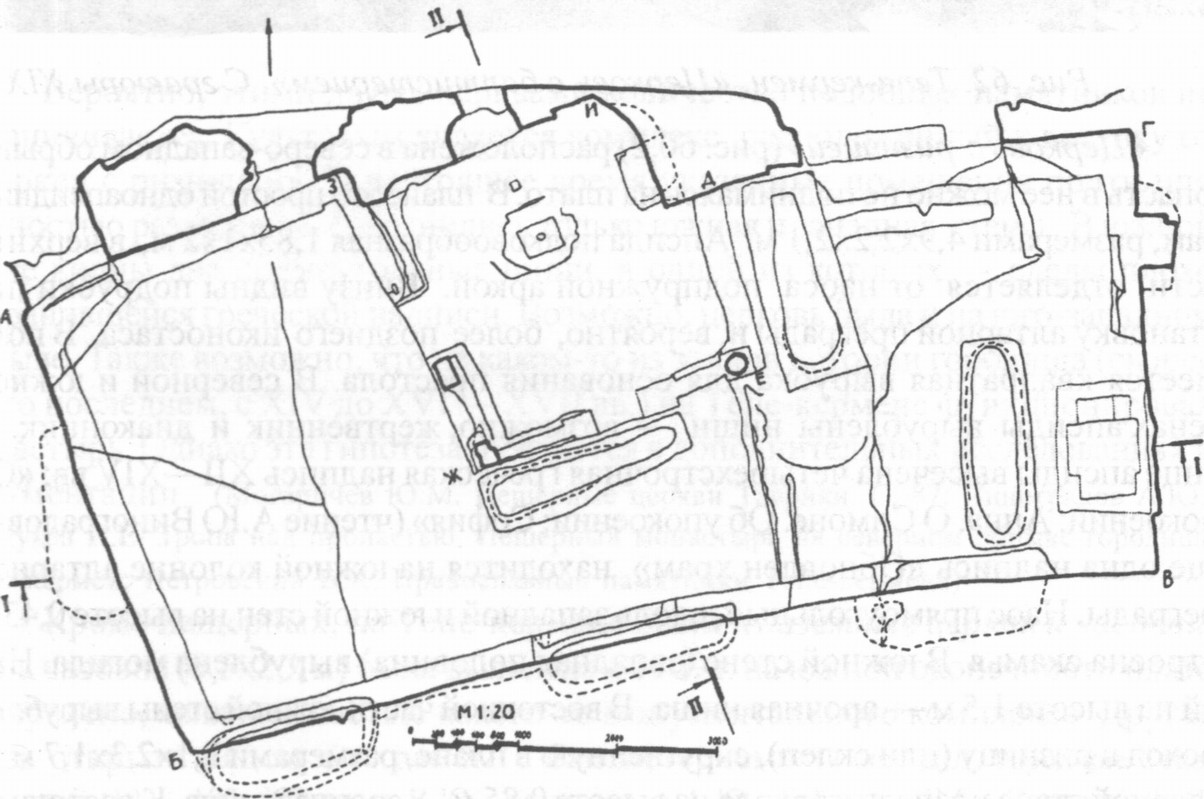 Рис. 61. Тепе-Кермен. «Церковь с баптистерием». План Рис. 61. Тепе-Кермен. «Церковь с баптистерием». План