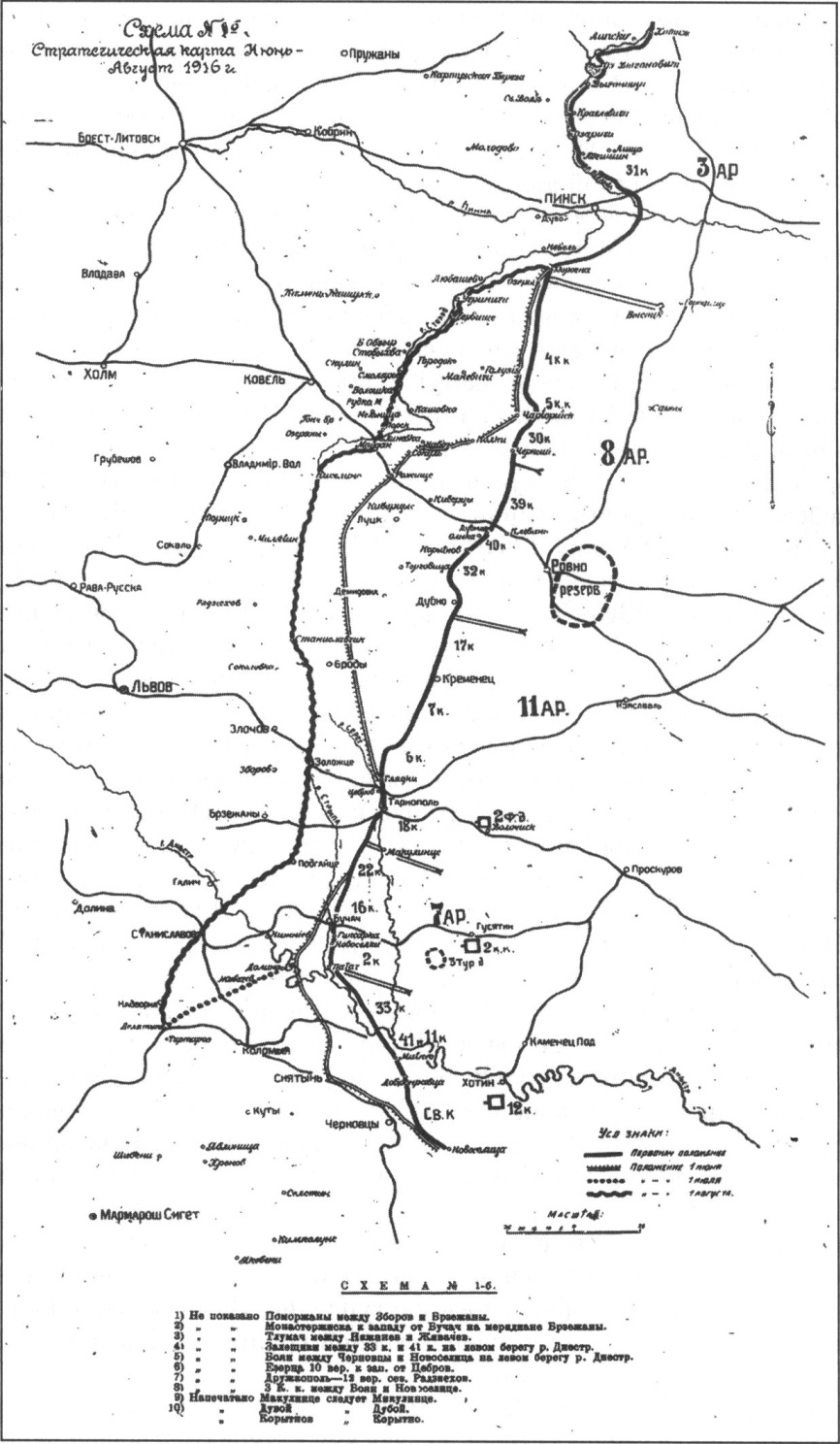 Положение VII корпуса в августе 1916 г. Положение VII корпуса в августе 1916 г.