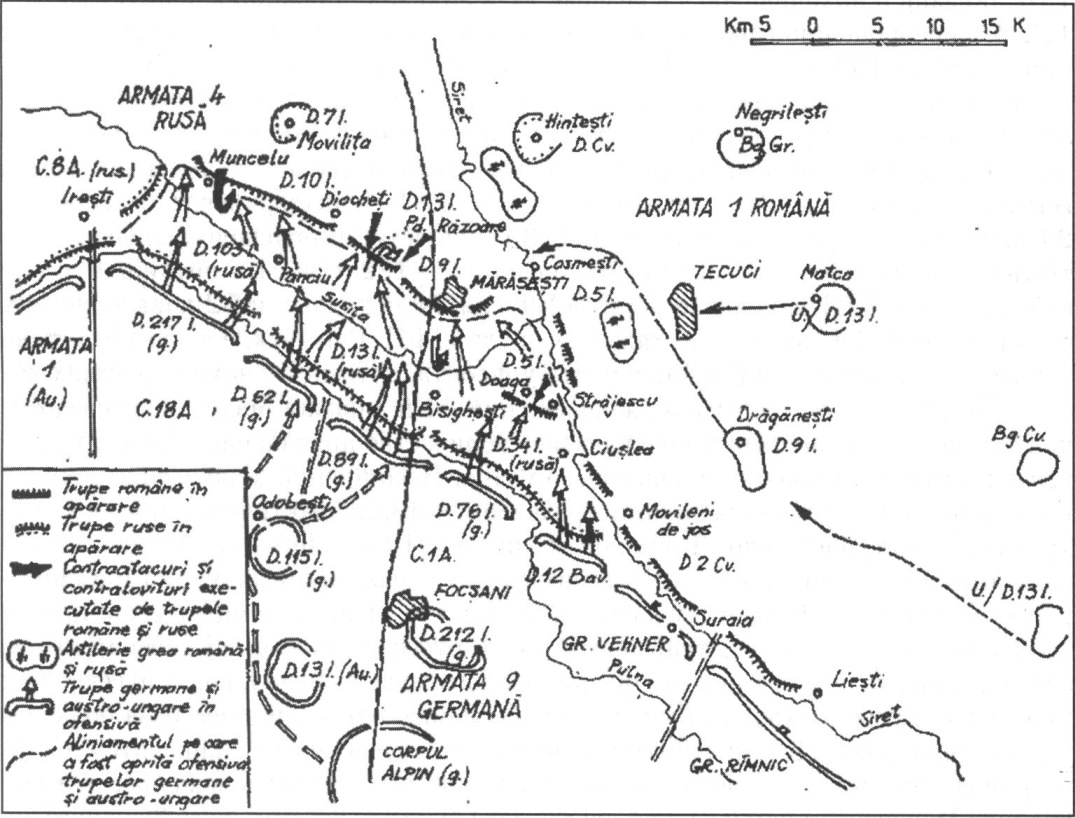 Схема битвы при Марашешти Схема битвы при Марашешти