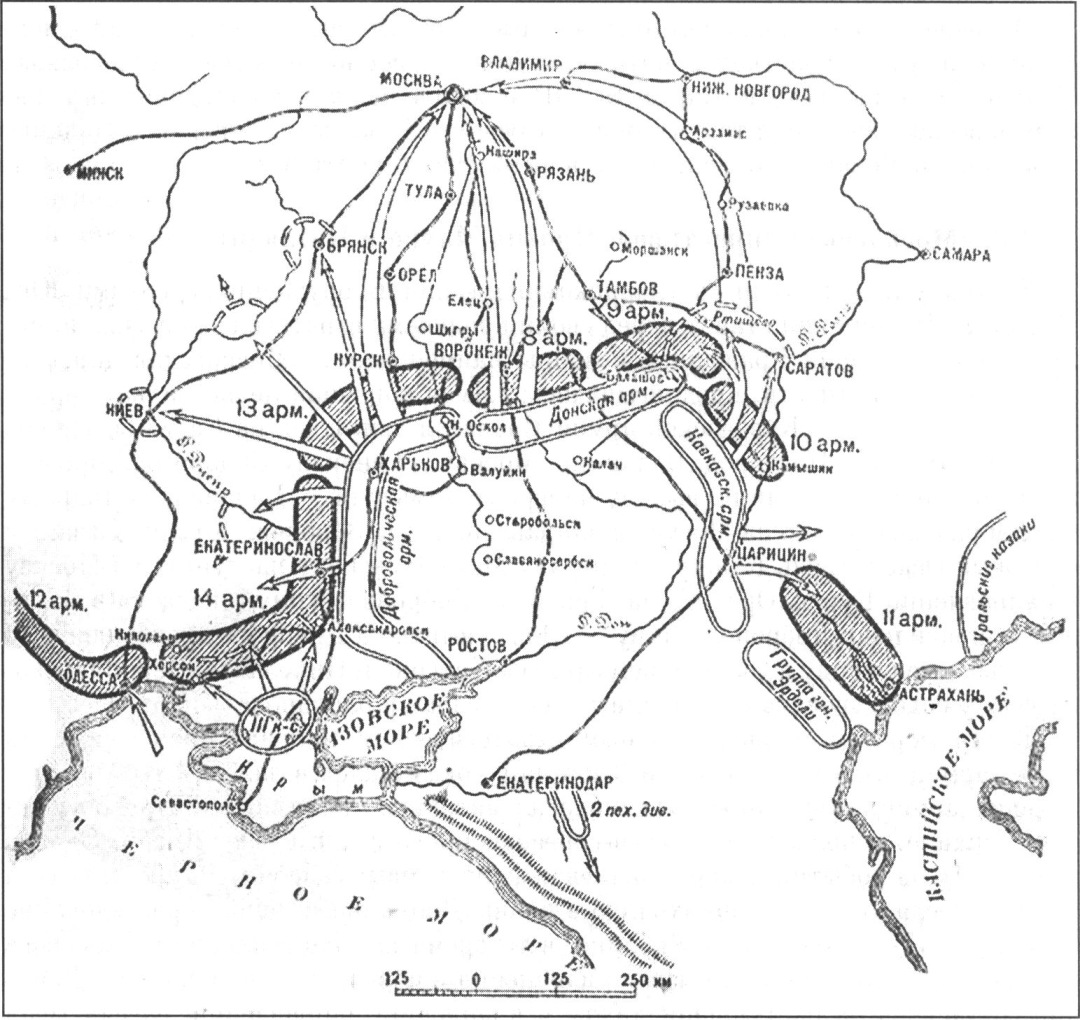 Схема «Московской директивы» генерала А.И. Деникина Схема «Московской директивы» генерала А.И. Деникина