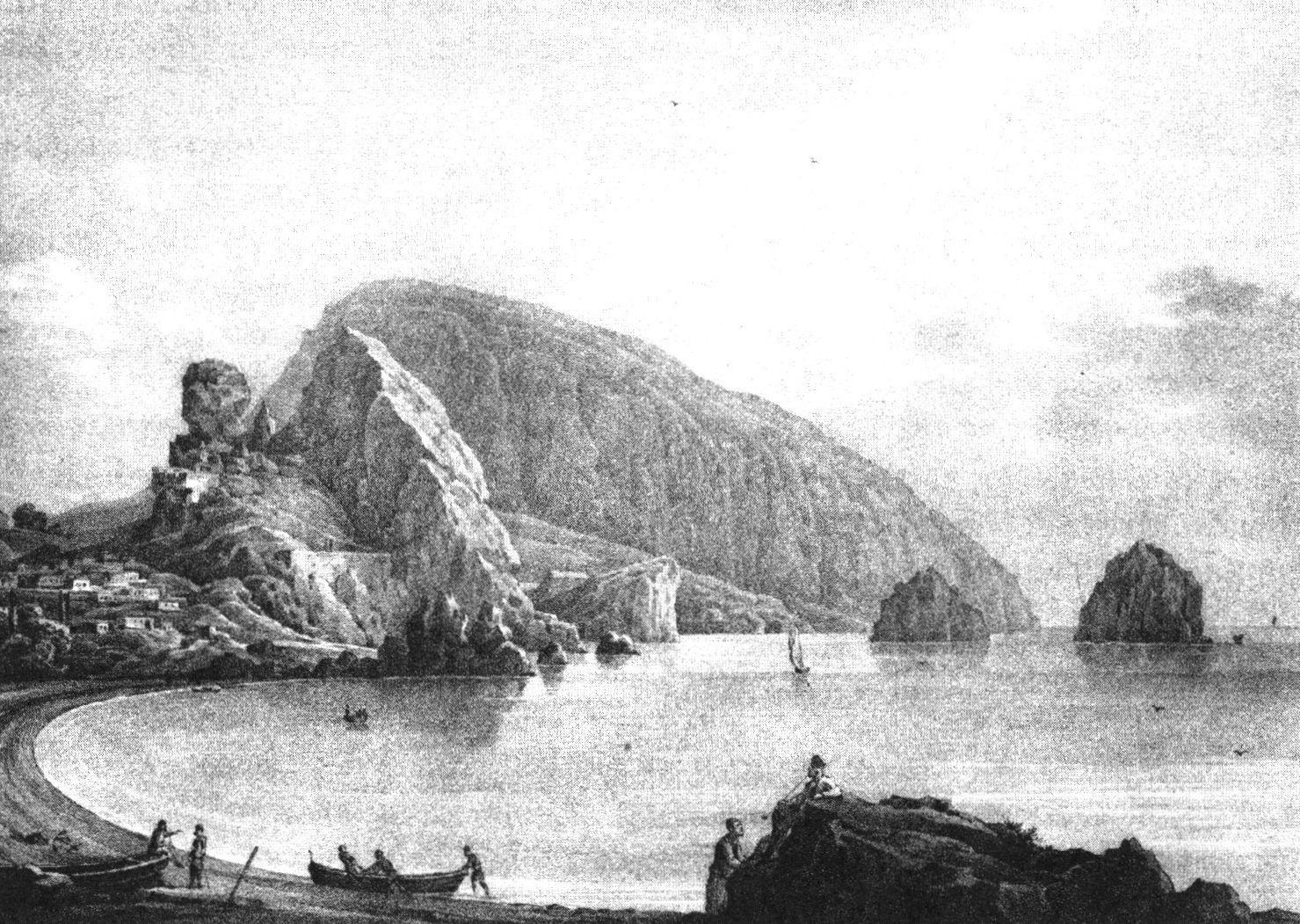 Н. Чернецов. Вид окрестностей Гурзуфа. Лит. 1834 г. Н. Чернецов. Вид окрестностей Гурзуфа. Лит. 1834 г.