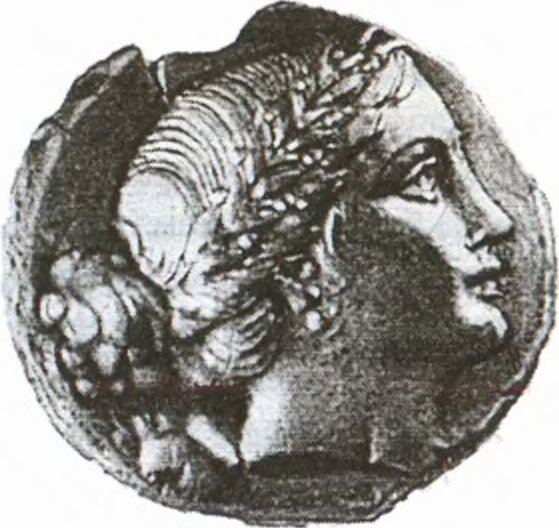 Богиня Дева. Изображение на монете Богиня Дева. Изображение на монете