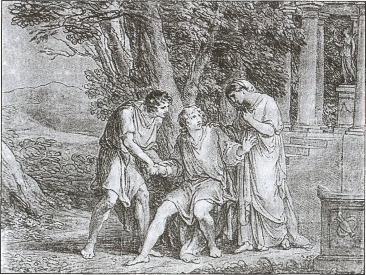 Ифигения, Орест и Пилад в Тавриде. Рисунок А. Кауфман. 1803 г Ифигения, Орест и Пилад в Тавриде. Рисунок А. Кауфман. 1803 г