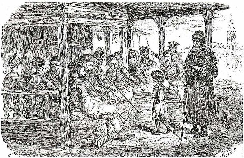 Татарская кофейня в Байдарах. А. Раффе Татарская кофейня в Байдарах. А. Раффе