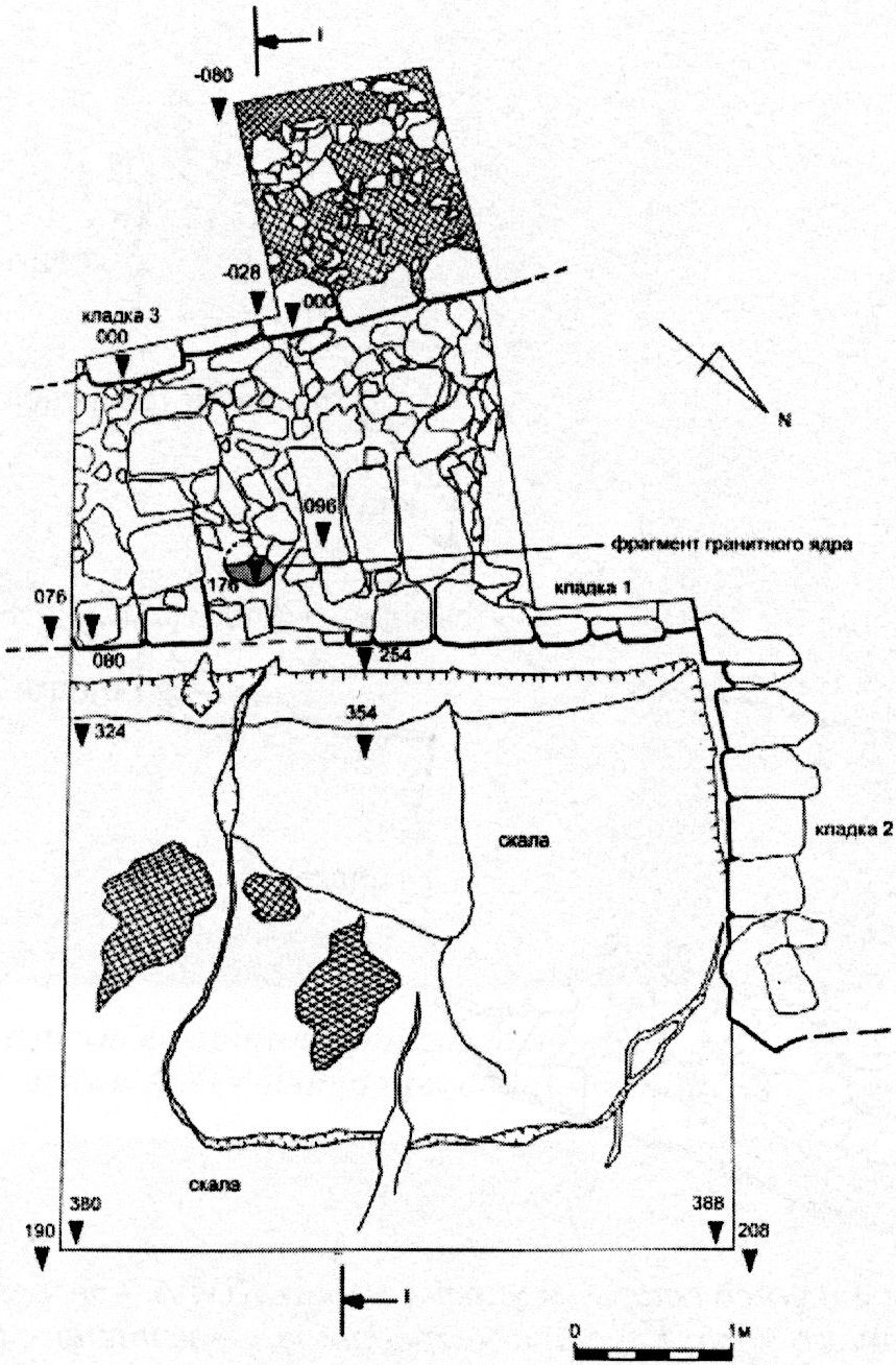 Общий план раскопа 2007 г. с внешней стороны укрепления A.XIV