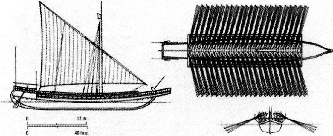 Венецианская галера с расположением гребцов по системе alla sensile Венецианская галера с расположением гребцов по системе alla sensile