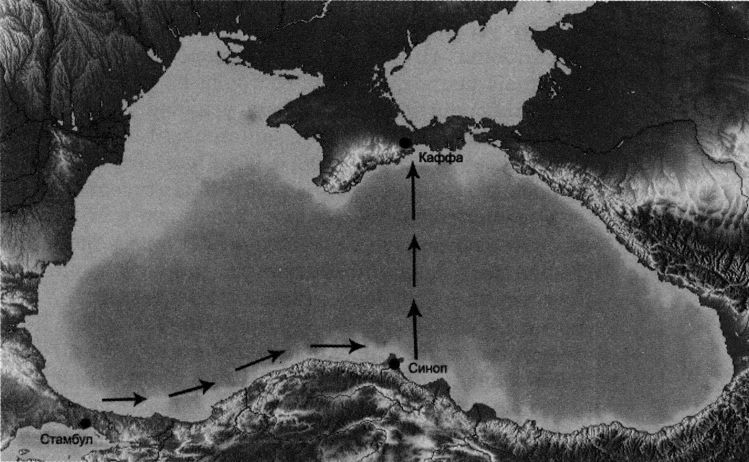 Путь следования в Крым эскадры Гедика Ахмед-паши Путь следования в Крым эскадры Гедика Ахмед-паши