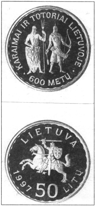 Юбилейная монета в память 600-летия поселения крымских караимов и крымских татар в Литве Юбилейная монета в память 600-летия поселения крымских караимов и крымских татар в Литве