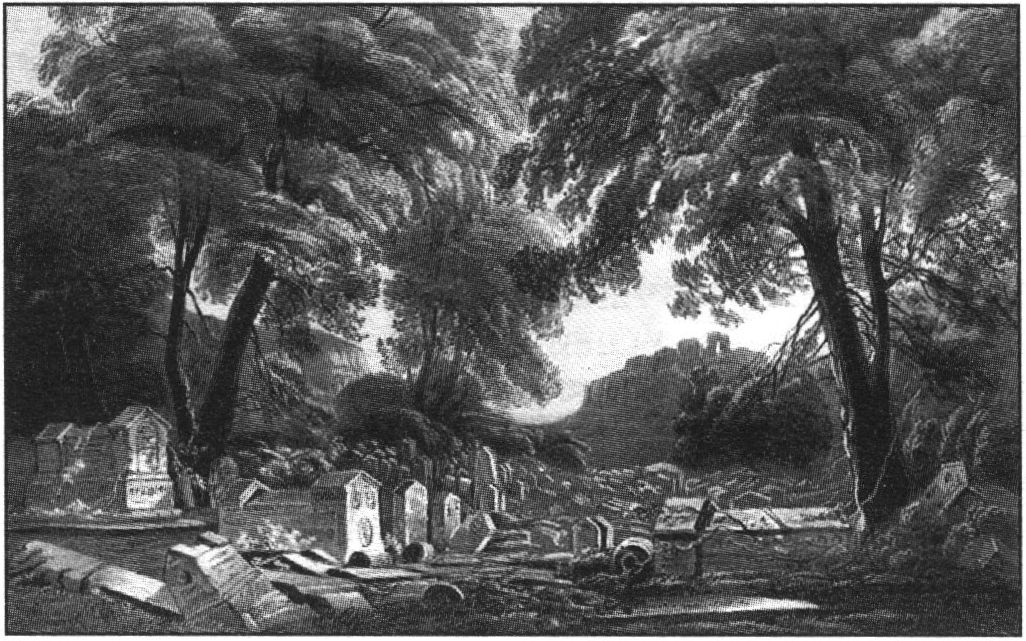 Караимское кладбище близ Чуфут-Кале. Карло Боссоли. Начало 1840-х гг.