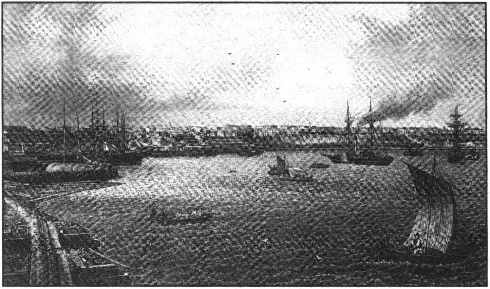 Вид Одессы со стороны моря. Гравюра Юлия Берндта. 1870-е гг.