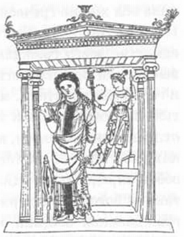 Ифигения в Тавриде. Фрагмент росписи краснофигурного апулийского кратера 330—320 гг. до н. э. Санкт-Петербург. Государственный Эрмитаж Ифигения в Тавриде. Фрагмент росписи краснофигурного апулийского кратера 330—320 гг. до н. э. Санкт-Петербург. Государственный Эрмитаж