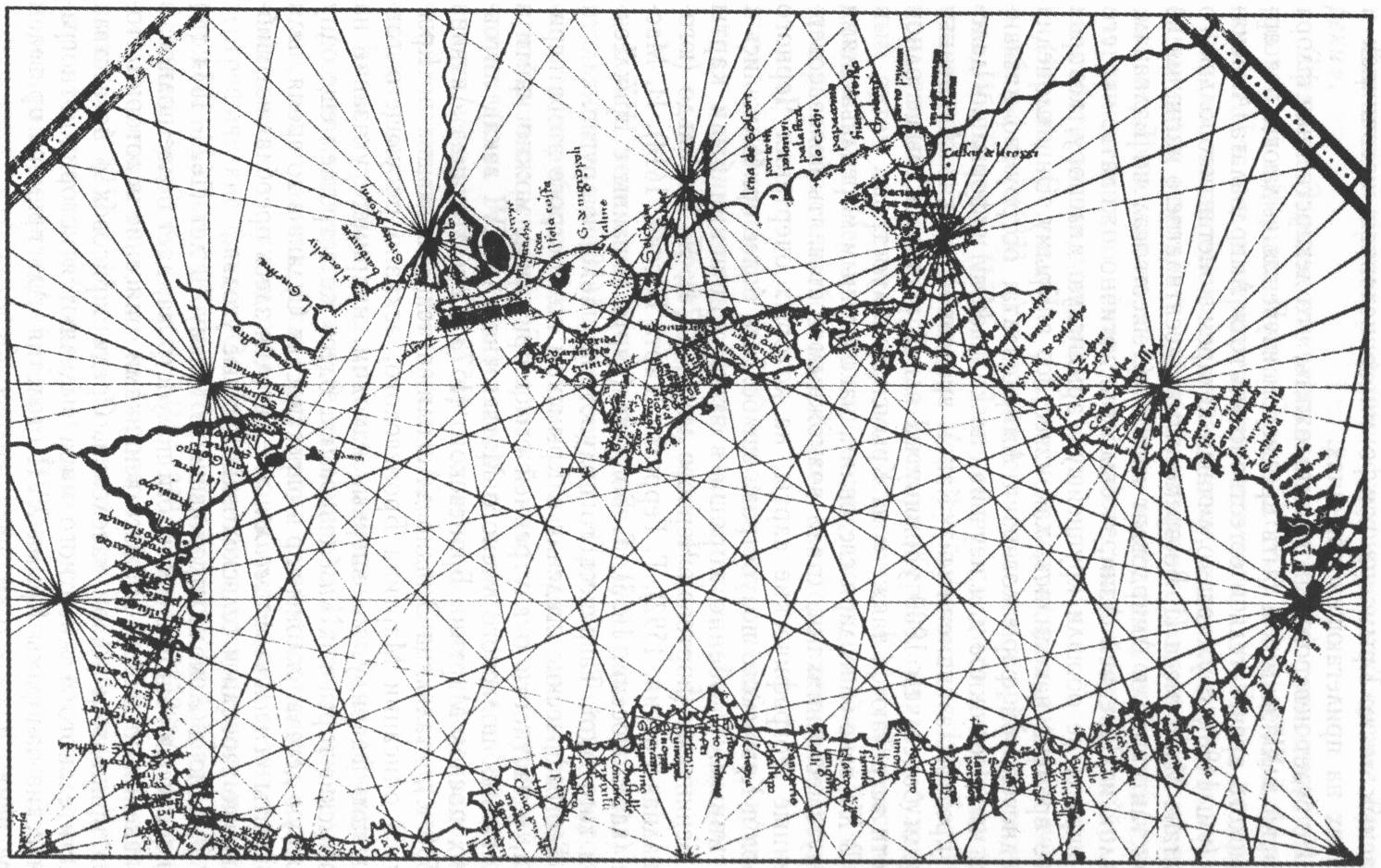 Карта Черного моря и Крыма (портолан Бенинказы, 1474 г.)